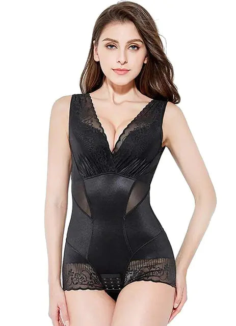 High-Waist Lace Sculpt Bodysuit